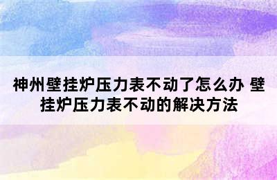 神州壁挂炉压力表不动了怎么办 壁挂炉压力表不动的解决方法